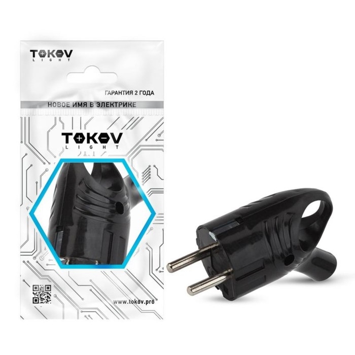Вилка электрическая с кольцом TOKOV ELECTRIC, с з/к, 16А, 250В, IP20, черная, TKL-PLUZR-C05 Вилка электрическая с кольцом TOKOV ELECTRIC, с з/к, 16А, 250В, IP20, черная, TKL-PLUZR-C05