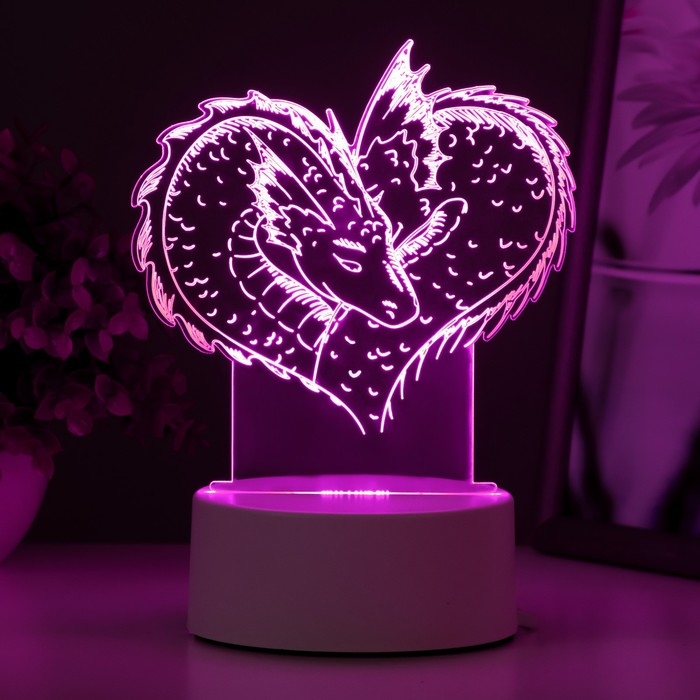 Светильник  Светильник "Драконы" LED RGB от сети 14,2х9,5х14,1 см