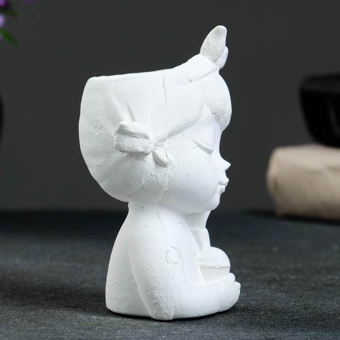 Кашпо - органайзер  Кашпо - органайзер "Спящая девочка" белая, 7,5х12,510,5см