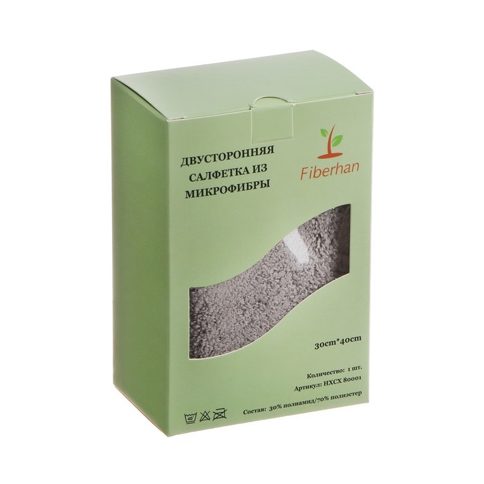 Салфетка из микрофибры плюшевая, универсальная, 30 х 40 см, 800 г/м²