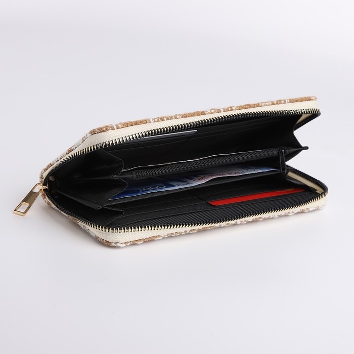 Кошелёк женский на молнии, цвет бежевый Кошелёк женский на молнии, цвет бежевый