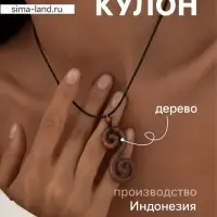 Кулон &laquo;Двойная спираль&raquo;, дерево соно