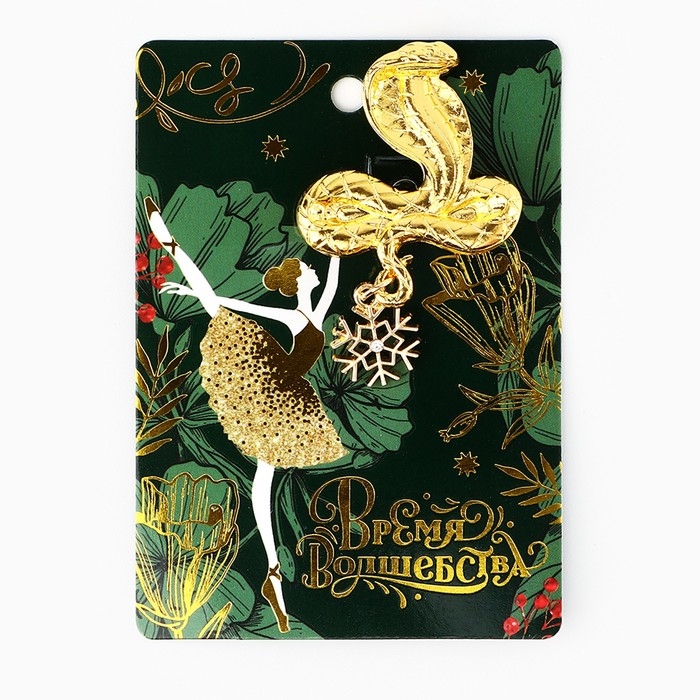 Брошь новогодняя «Время волшебства» на Новый год, балерина 6 х 8 см Брошь новогодняя «Время волшебства» на Новый год, балерина 6 х 8 см