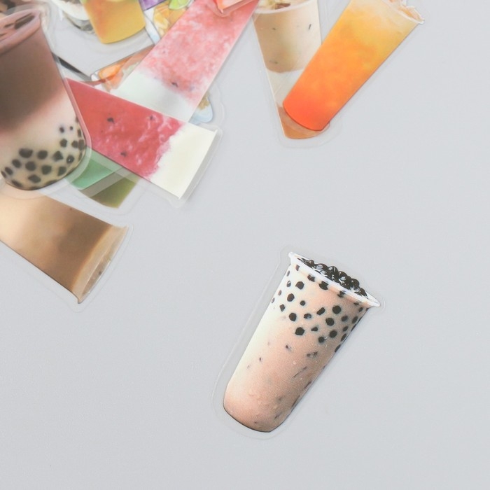 Наклейки для творчества Наклейки для творчества "Молочный чай" ПВС набор 50 шт 3х2 см