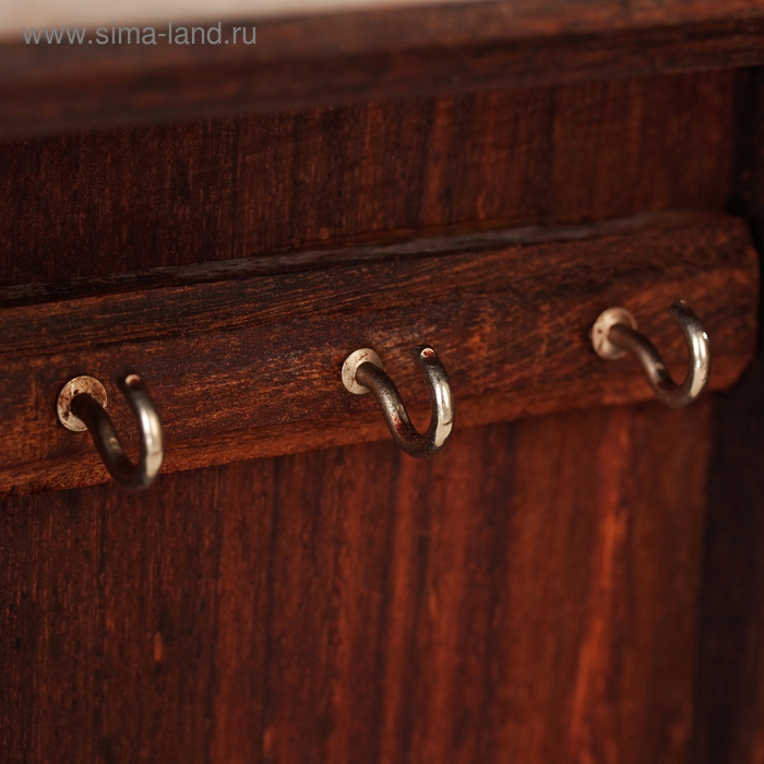 Ключница дерево Ключница дерево "Цветы с сердечками" 6х16х24 см