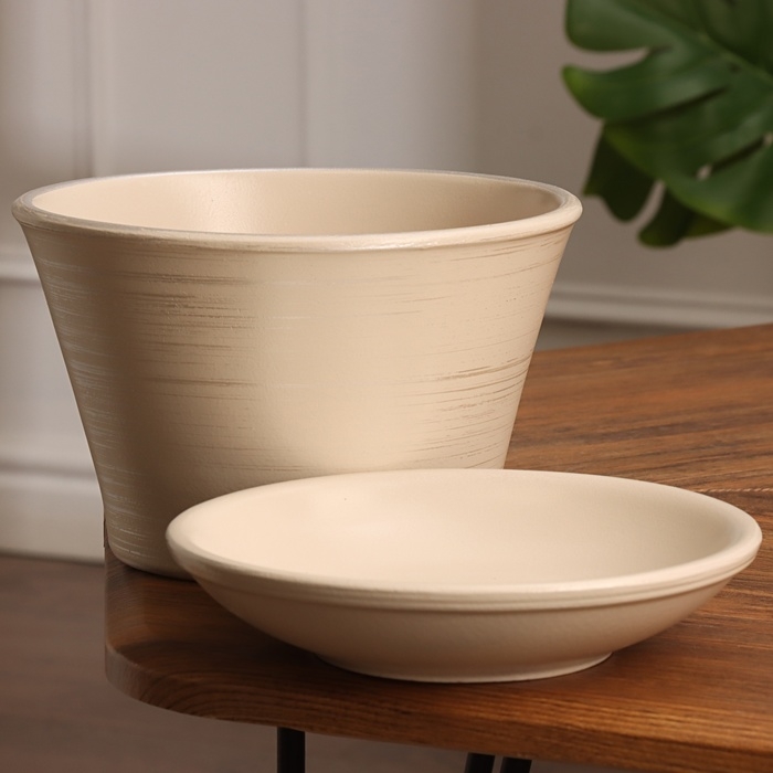 Горшок цветочный Горшок цветочный "Мессина" серый серебро 1,4 л