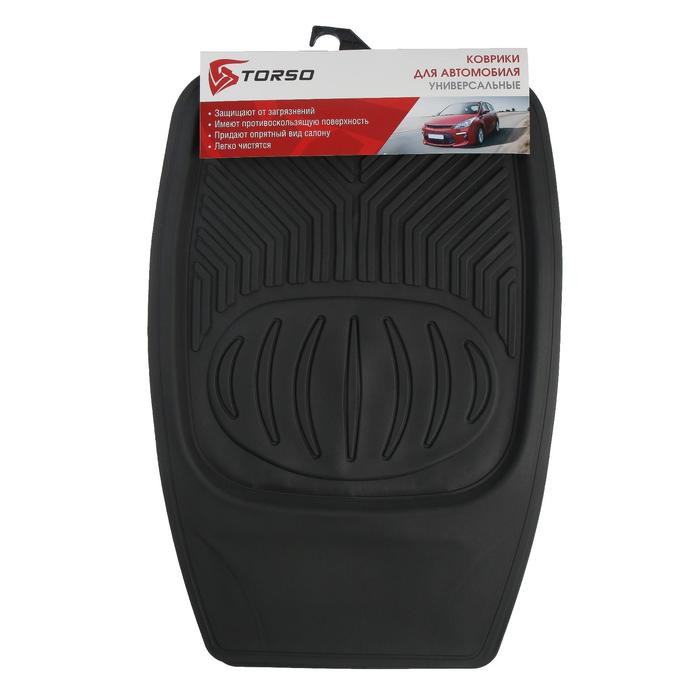 Коврики автомобильные TORSO, резина, 70×48 см, 48×48 см, черный, набор 5 шт Коврики автомобильные TORSO, резина, 70×48 см, 48×48 см, черный, набор 5 шт