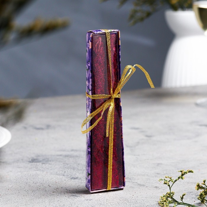 Набор свечей витых, 1,5х 15 см, 2 штуки, блестка, красный Набор свечей витых, 1,5х 15 см, 2 штуки, блестка, красный