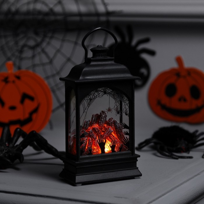 Светодиодная фигура «Камин с тыквой» 6 × 13 × 4 см, пластик, батарейки AG13х3 (в комплекте), свечение тёплое белое Светодиодная фигура «Камин с тыквой» 6 × 13 × 4 см, пластик, батарейки AG13х3 (в комплекте), свечение тёплое белое