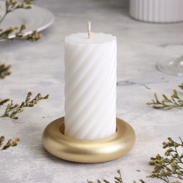 Подсвечник Подсвечник "Полноторие" из гипса малый,9х2,5см,золото