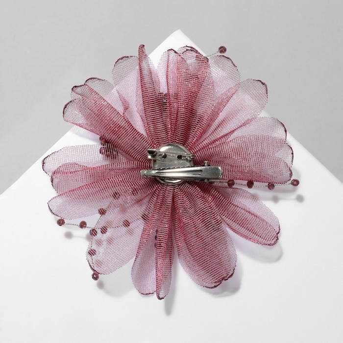 Брошь-заколка текстильная «Цветок» эхинацея, цвет бордовый Брошь-заколка текстильная «Цветок» эхинацея, цвет бордовый