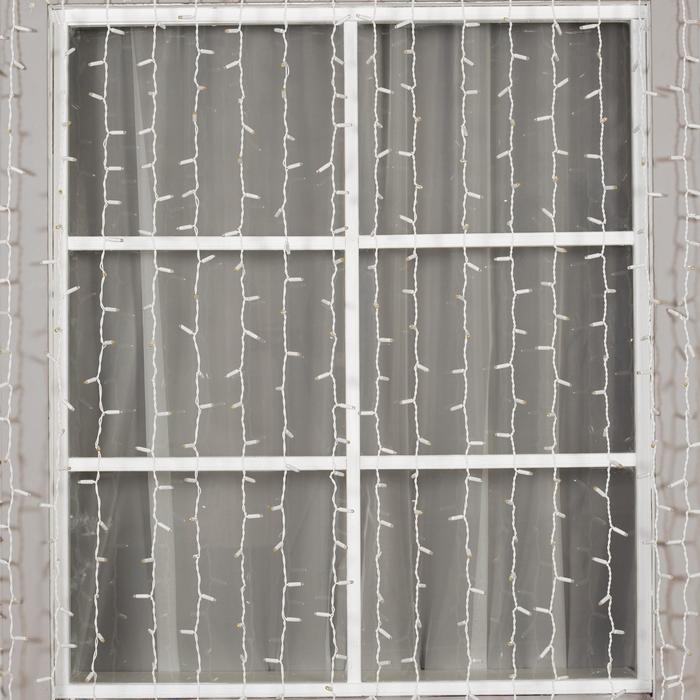 Гирлянда «Занавес» 2 × 3 м, IP65, УМС, белая нить, 760 LED, свечение тёплое белое, 220 В