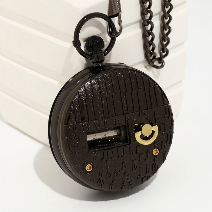 Часы карманные, музыкальные Часы карманные, музыкальные "Космос", кварцевые, d циферблата-5.9 см, цепочка l-36.5 см