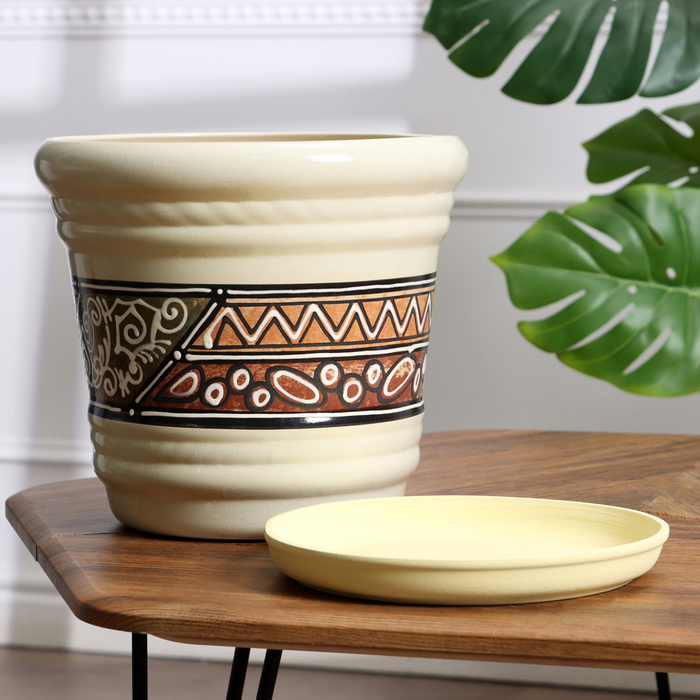 Горшок цветочный Горшок цветочный "Каролина 2" Мозайка желтый 7л