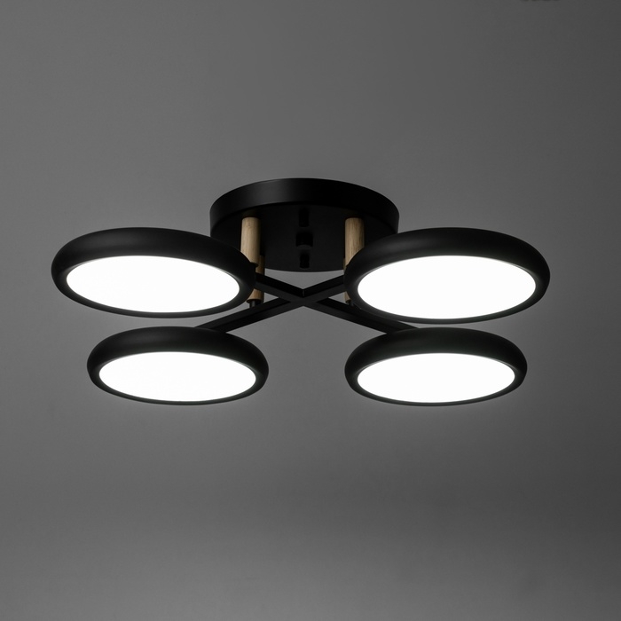 Люстра Люстра "Алис" 4хLED 96Вт 3000-6000К черный 60х60х13 см