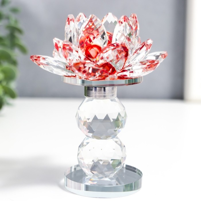 Сувенир стекло  Сувенир стекло "Лотос на пьедестале" вращается 10,5х8,5х8,5 см