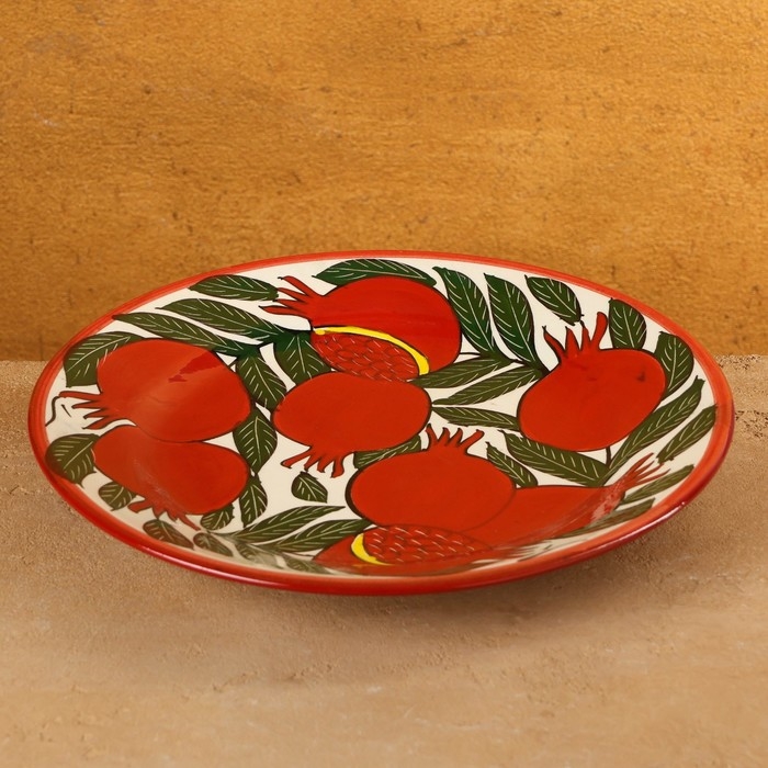 Тарелка Риштанская Керамика Тарелка Риштанская Керамика "Гранаты", 25 см