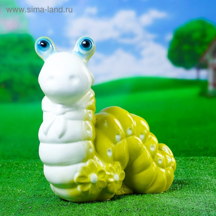 Садовая фигура Садовая фигура "Гусеница веселая" салатовая 32х32см
