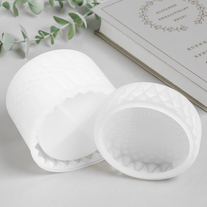 Молд силикон Молд силикон "Шкатулка круглая узорная" с крышкой 9,8х9,8х9,4 см