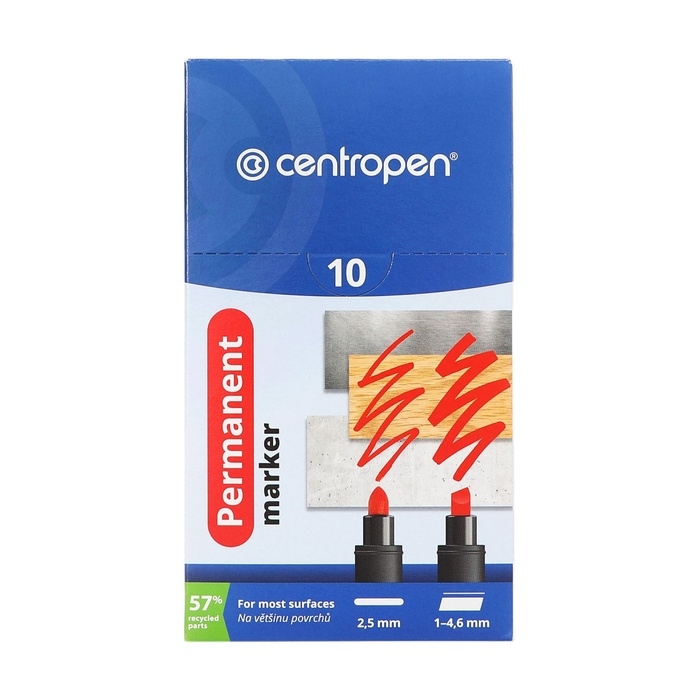 Маркер перманентный скошенный 5.0 мм Centropen 8576, линия 1 - 4.6 мм, цвет зелёный Маркер перманентный скошенный 5.0 мм Centropen 8576, линия 1 - 4.6 мм, цвет зелёный