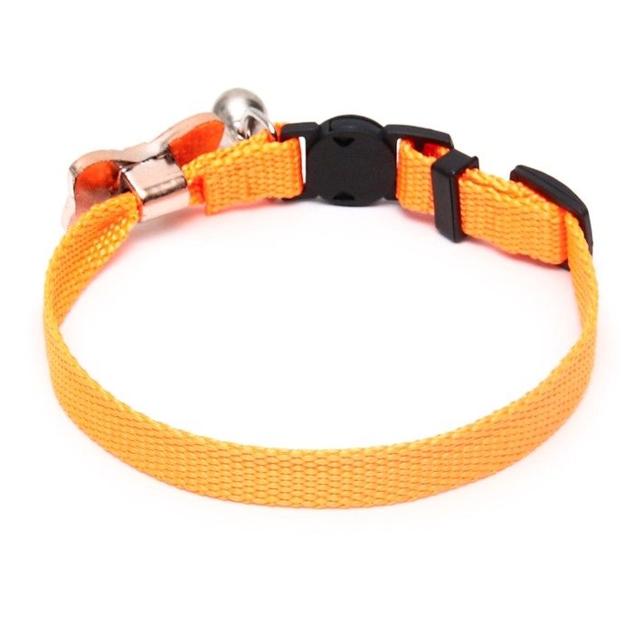 Ошейник кошачий Ошейник кошачий "Бантик" со стразами, 30 х 1 см, оранжевый