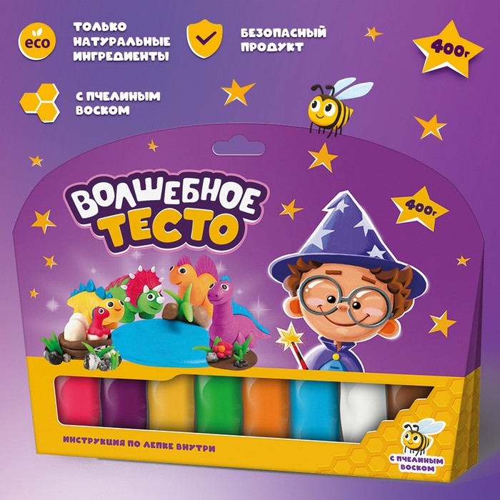 Тесто для лепки «Волшебное тесто. Семья динозавров» 400 г Тесто для лепки «Волшебное тесто. Семья динозавров» 400 г