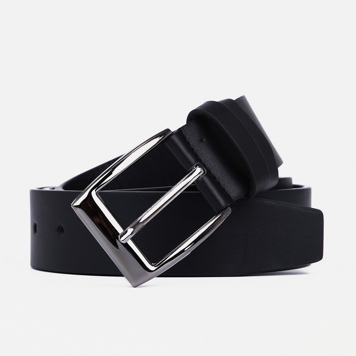 Ремень мужской, ширина 3,5 см, винт, пряжка металл, цвет чёрный Ремень мужской, ширина 3,5 см, винт, пряжка металл, цвет чёрный