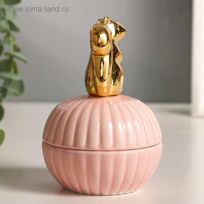 Шкатулка керамика Шкатулка керамика "Золотая белочка" 11х8х8 см