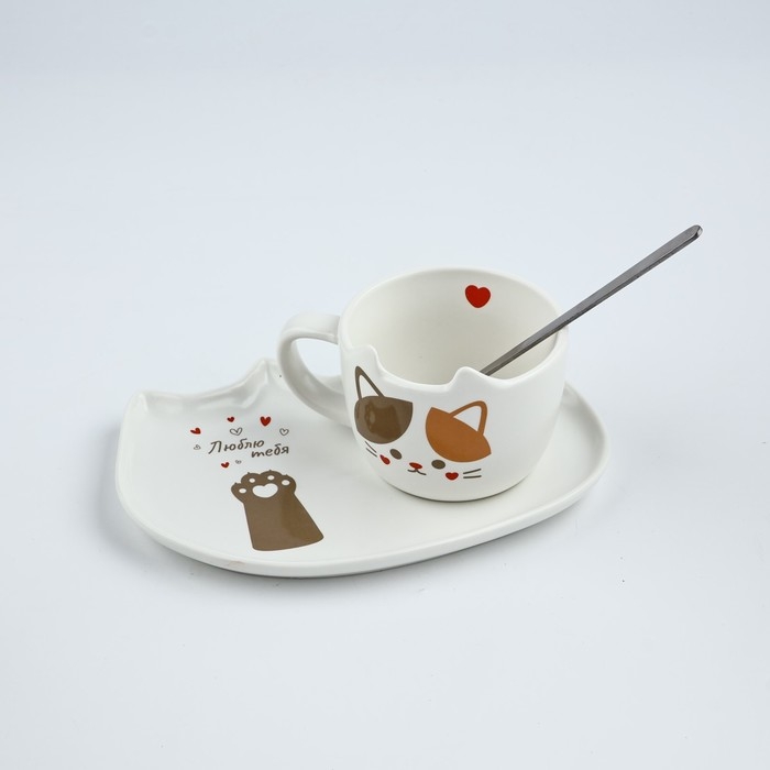 Набор  Набор "Люблю тебя", кружка 200 мл., блюдечко