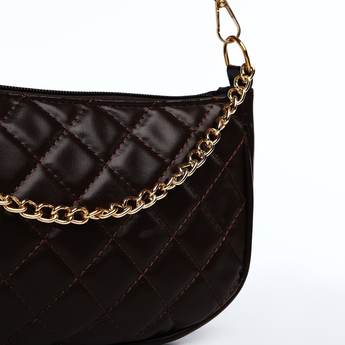 Сумка багет на молнии, цвет коричневый Сумка багет на молнии, цвет коричневый