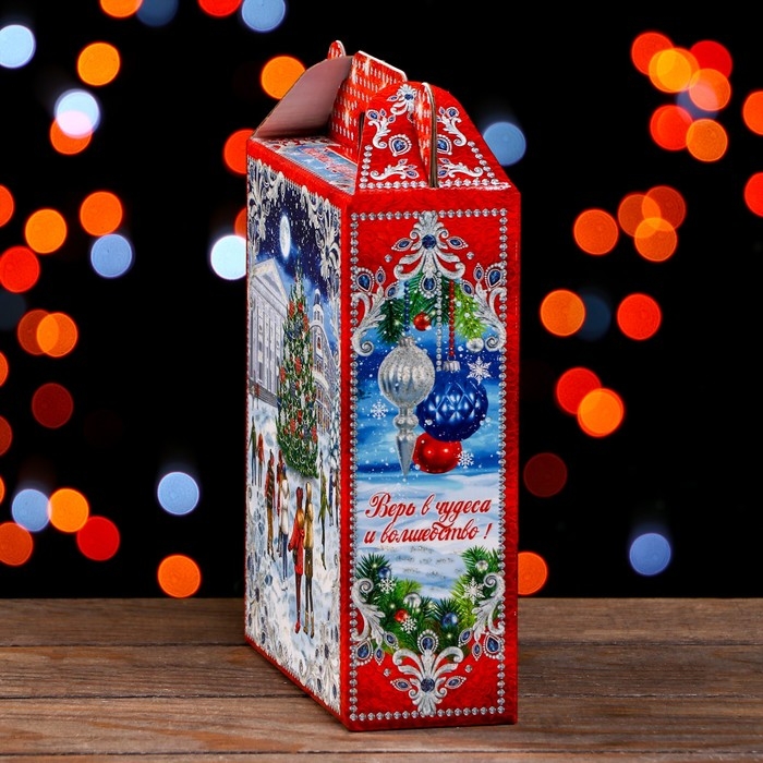 Новый год. Подарочная коробка Новый год. Подарочная коробка "На Катке" 16,8 х 7 х 25 см.