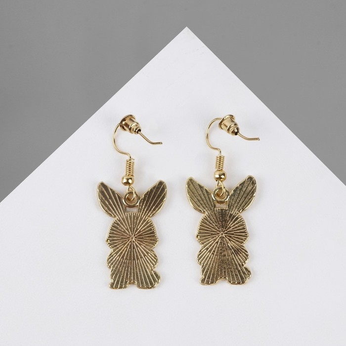 Серьги «Зайчики» скелеты, рентген, цветные в золоте Серьги «Зайчики» скелеты, рентген, цветные в золоте