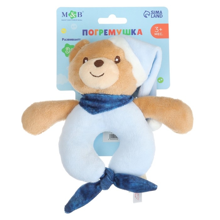 Погремушка мягкая «Мишка в колпачке», Mum&Baby Погремушка мягкая «Мишка в колпачке», Mum&Baby