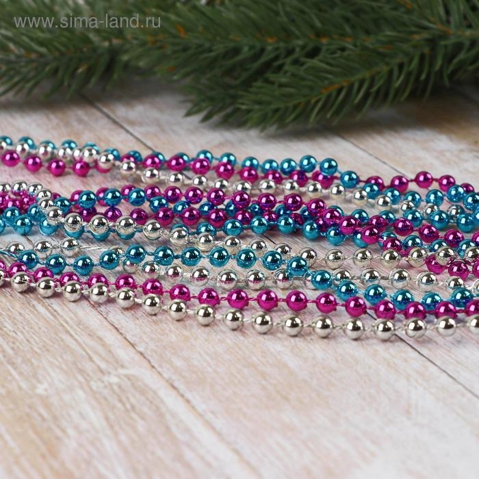 Бусы на ёлку 2,7 м Бусы на ёлку 2,7 м "Разноцветные шарики" (набор 3 шт) d-5 мм, микс