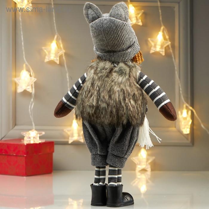 Кукла интерьерная Кукла интерьерная "Девочка в шубке и шапке-совенка" 33 см