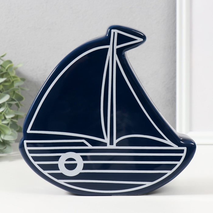 Копилка керамика  Копилка керамика "Парусник" синий 20х5,2х19,5 см