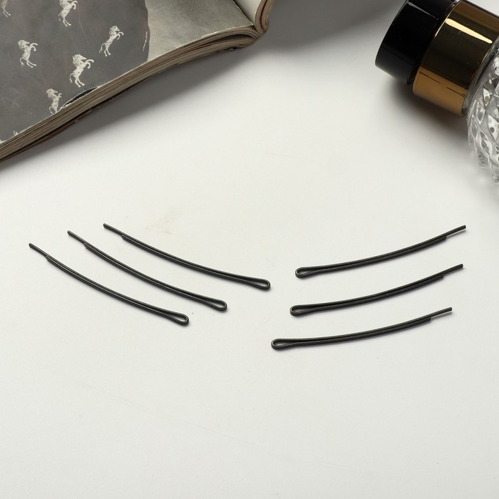 Зажим для волос Зажим для волос "Народный" 4,4 см, чёрный (набор 20 шт)