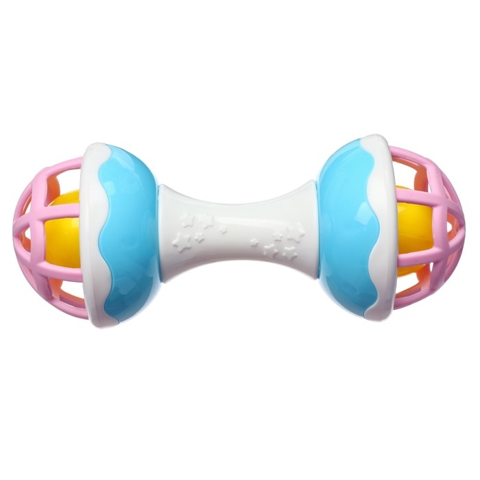 Погремушка «Гантелька», с эластичными элементами, 17 см, Крошка Я Погремушка «Гантелька», с эластичными элементами, 17 см, Крошка Я