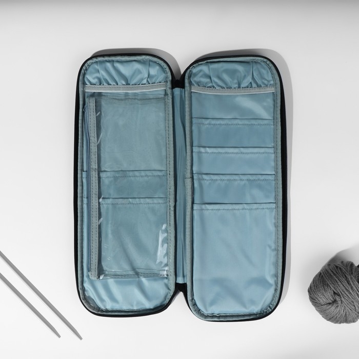 Пенал для вязания, 1 отделение, 8 карманов, 40 × 15 × 2,5 см, цвет серый Пенал для вязания, 1 отделение, 8 карманов, 40 × 15 × 2,5 см, цвет серый