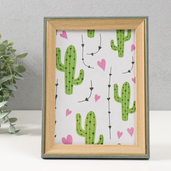 Фоторамка пластик 13х18 см Фоторамка пластик 13х18 см "Дерево с золотой каймой" 15,5х20,5 см