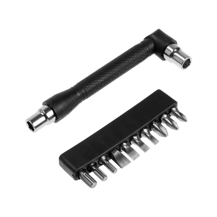 Вороток-отвертка с набором бит ЛОМ, Г-образный, 11 предметов Вороток-отвертка с набором бит ЛОМ, Г-образный, 11 предметов