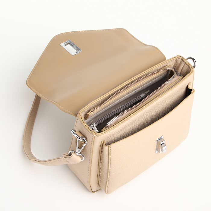 Сумка женская на клапане TEXTURA, маленький размер, цвет молочный Сумка женская на клапане TEXTURA, маленький размер, цвет молочный