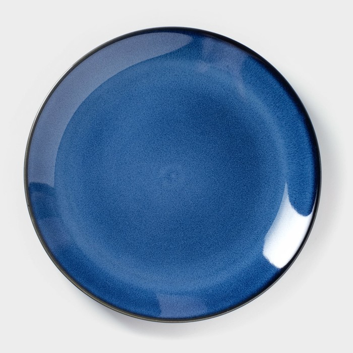 Тарелка керамическая обеденная «Лунная тропа», d=25 см, цвет синий Тарелка керамическая обеденная «Лунная тропа», d=25 см, цвет синий