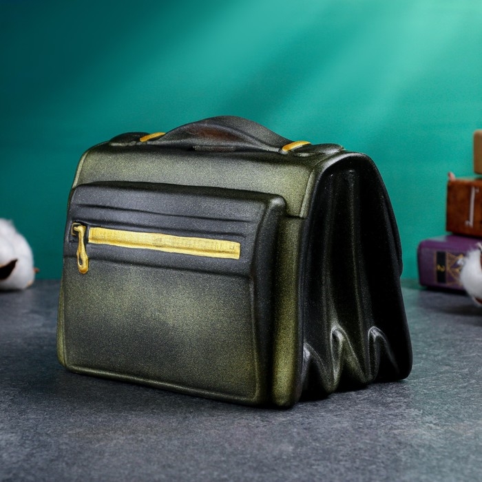 Копилка Копилка "Барсетка" чёрная,12х18х14см МИКС