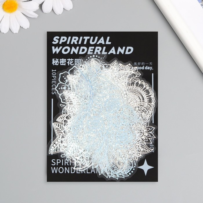 Наклейки для творчества Наклейки для творчества "Голография. Цветочные узоры" d=10 см набор 10 шт 0,2х14х11 см