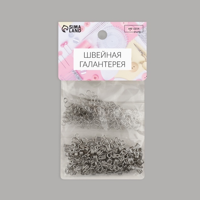 Крючок пришивной №1, 12 × 7 мм, 100 шт, цвет серебряный Крючок пришивной №1, 12 × 7 мм, 100 шт, цвет серебряный