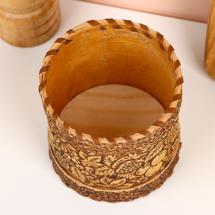 Туес для специй «Ягоды», специи, 8х8х9 см, береста Туес для специй «Ягоды», специи, 8х8х9 см, береста