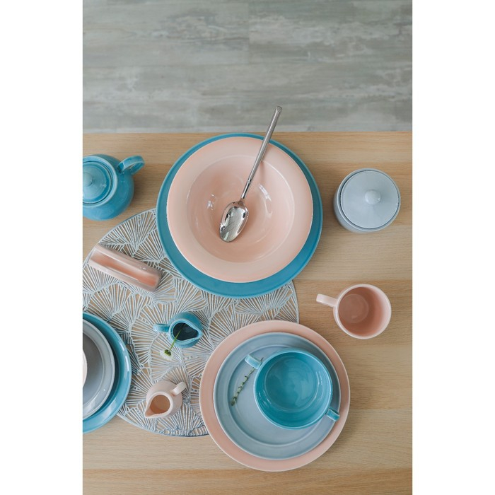 Тарелка мелкая «Акварель», d=20 см, цвет голубой Тарелка мелкая «Акварель», d=20 см, цвет голубой