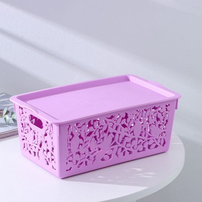 Контейнер пластиковый для хранения с крышкой Доляна «Птицы», 29×17,5×12 см, цвет МИКС Контейнер пластиковый для хранения с крышкой Доляна «Птицы», 29×17,5×12 см, цвет МИКС