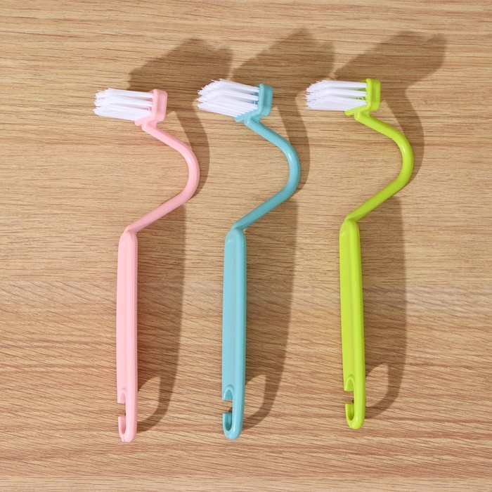 Щётка с изогнутой ручкой Доляна, 20 см, цвет МИКС Щётка с изогнутой ручкой Доляна, 20 см, цвет МИКС